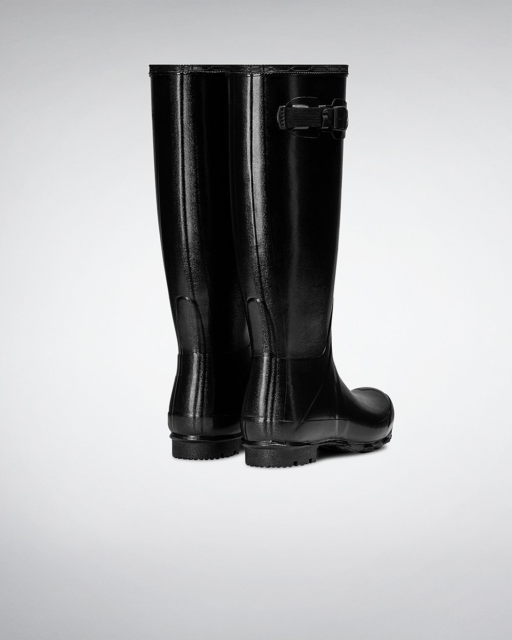 Bottes Hautes de Pluie Hunter Norris Field Gloss Femme Noir CKQZUIT-24